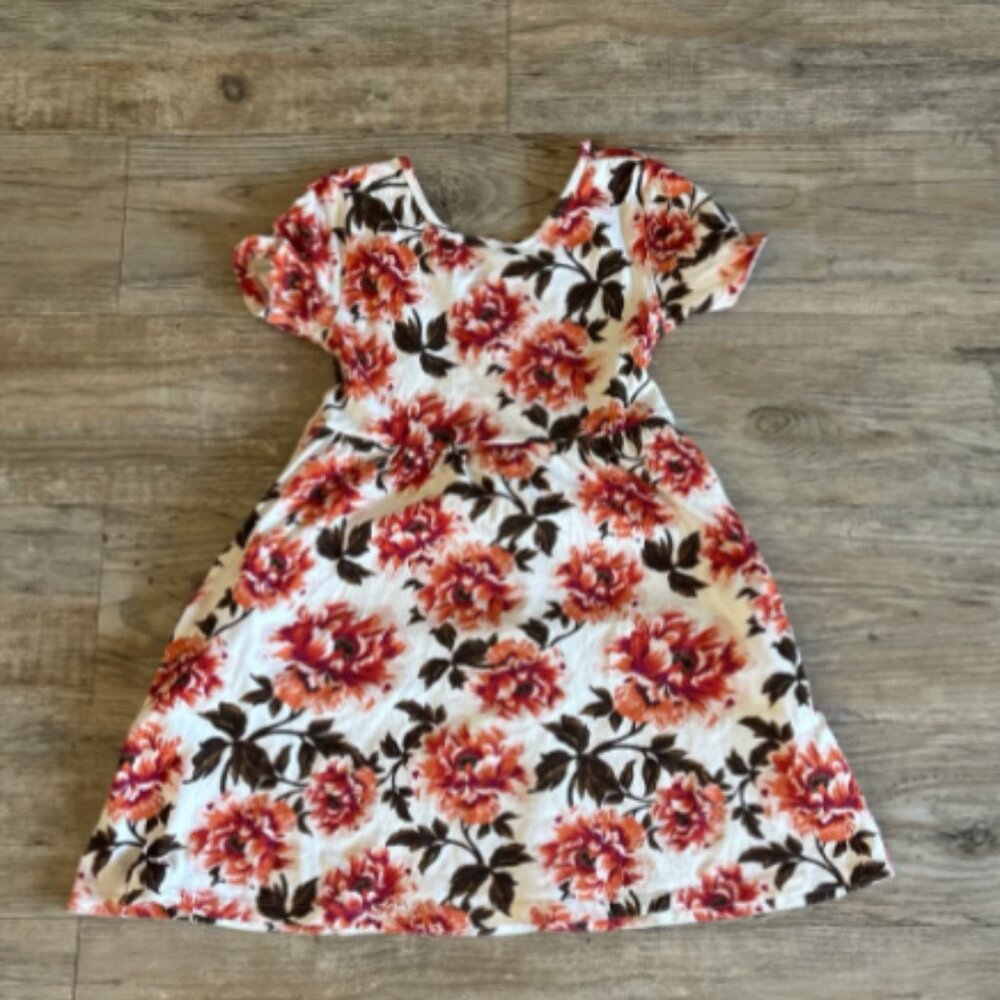 Old Navy Girls’ Short Sleeve Printed Jersey Dress — Multi Color Floral